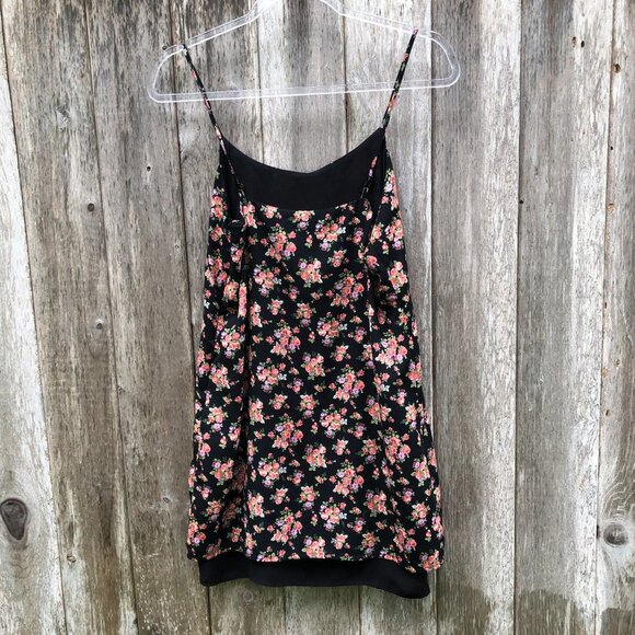 Forever 21 Black Floral Spaghetti Strap Mini Dress Small - Picture 4 of 6